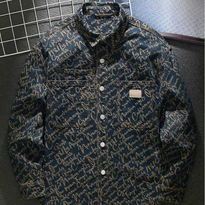 Jean Material With Scriptures Denim Scripture Jacket