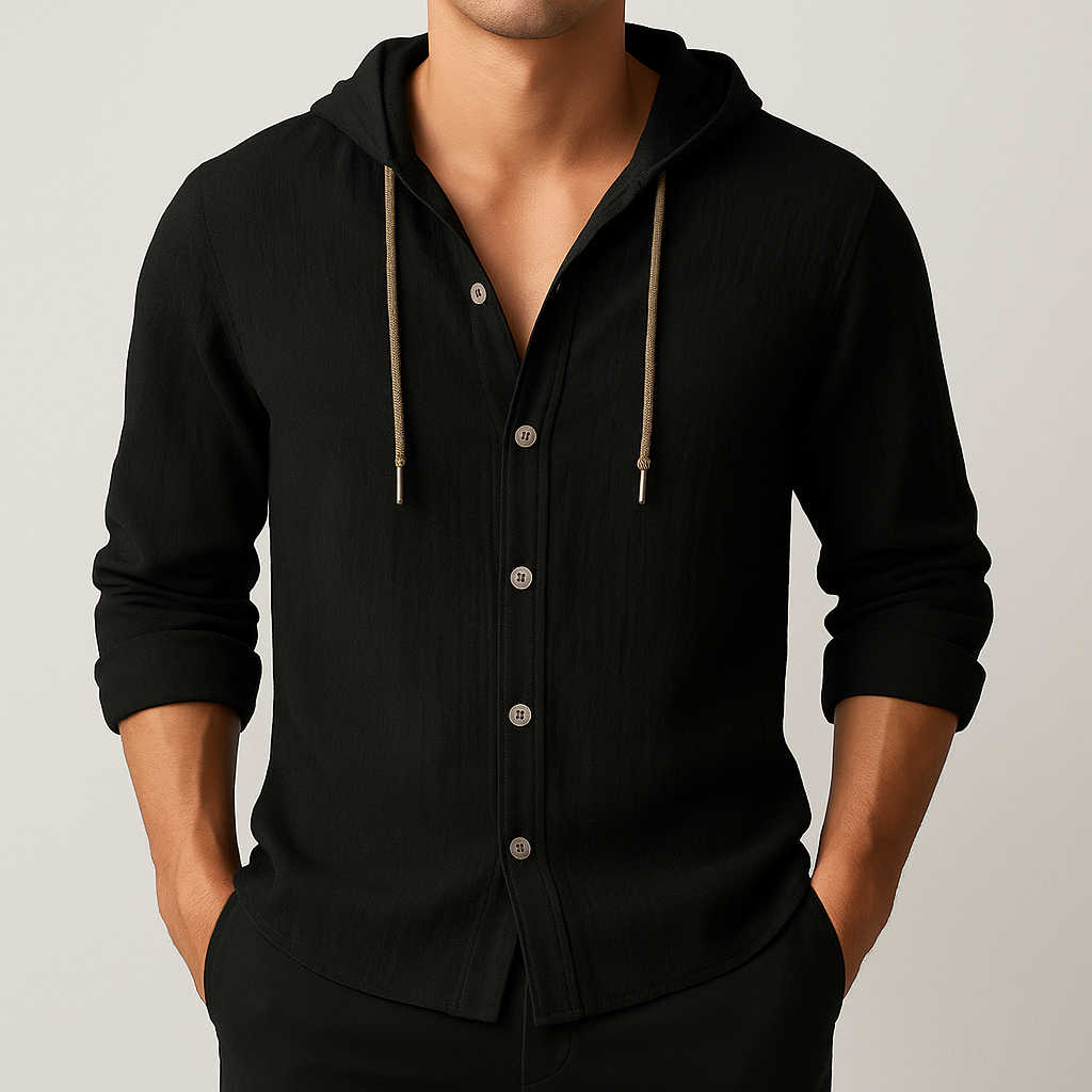 Marino Linen Hooded Shirt