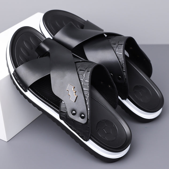 Rivello Leather Slides