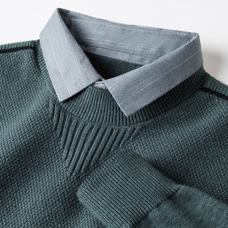 Marven Jacquard Collared Sweater