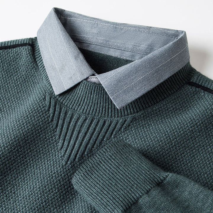 Marven Jacquard Collared Sweater