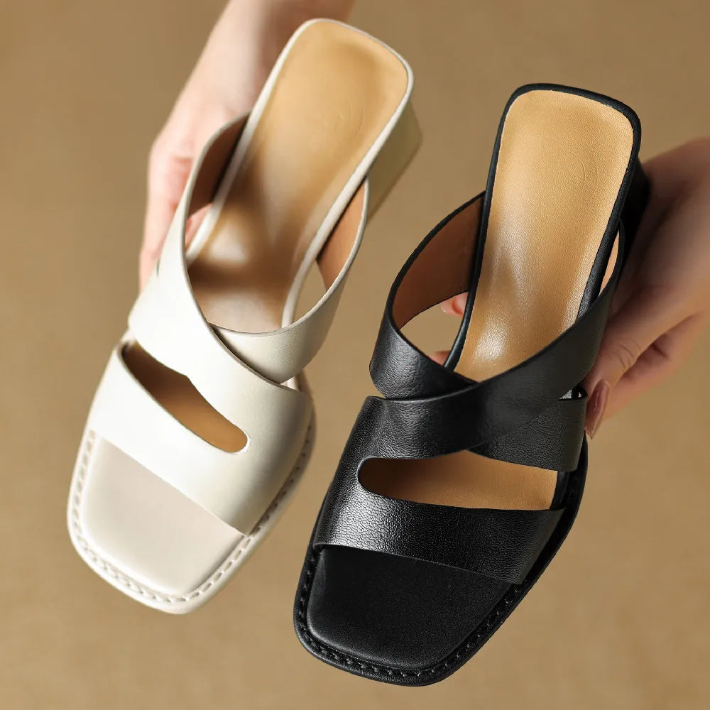 Avina Leather Heels