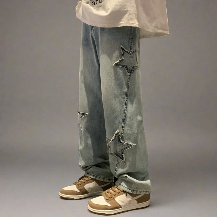 Star Embroidery Denim Jeans