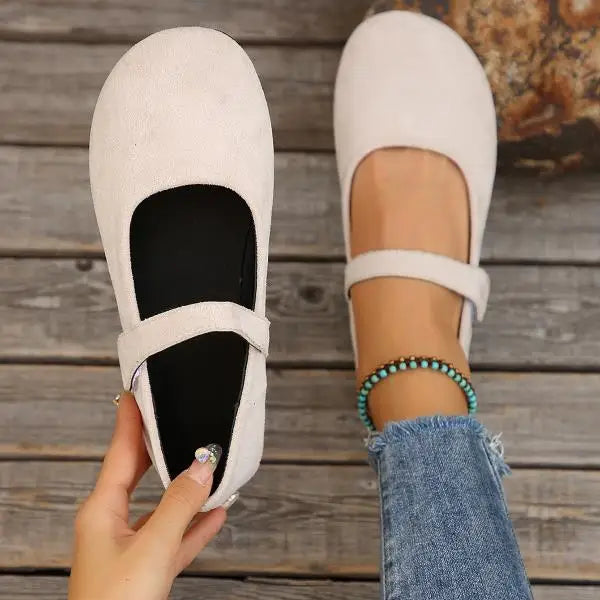 Noir Suede Leather Flats