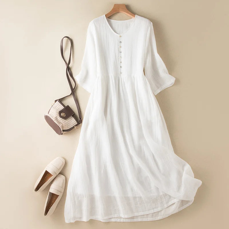 Linencrest Midi Dress