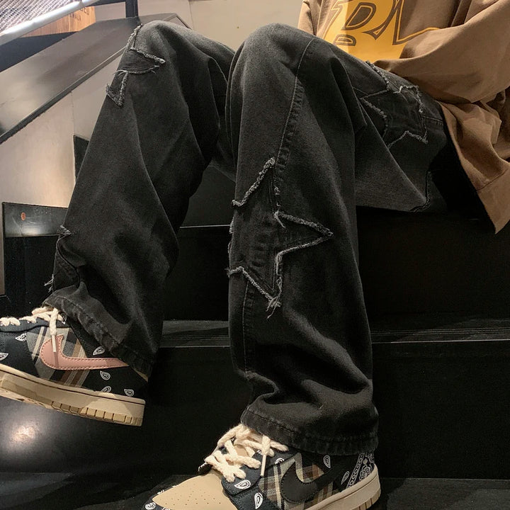 Star Embroidery Denim Jeans
