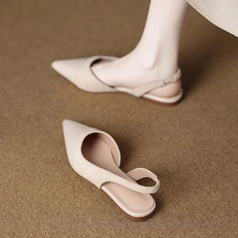 Cina Leather Slingbacks
