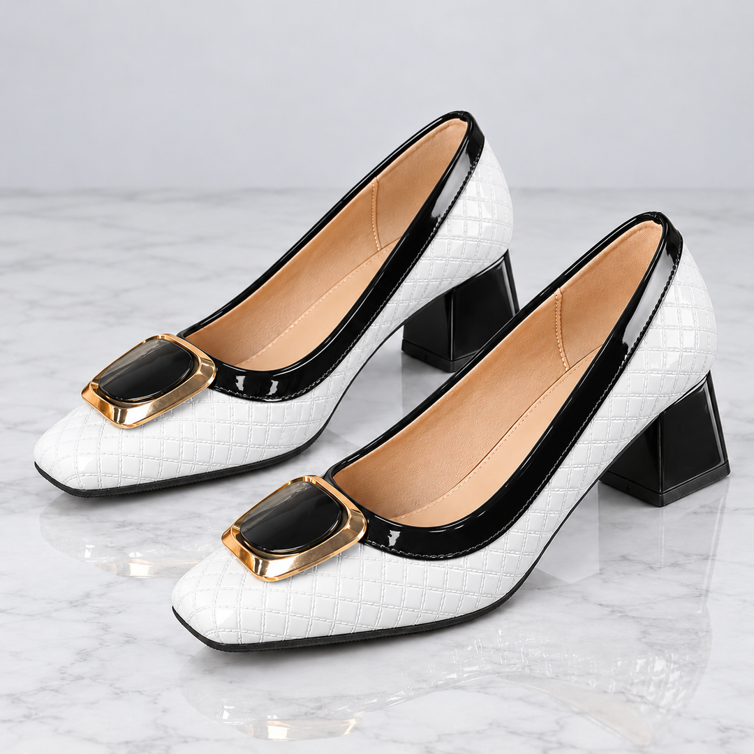 Varetta Buckle Leather Heels