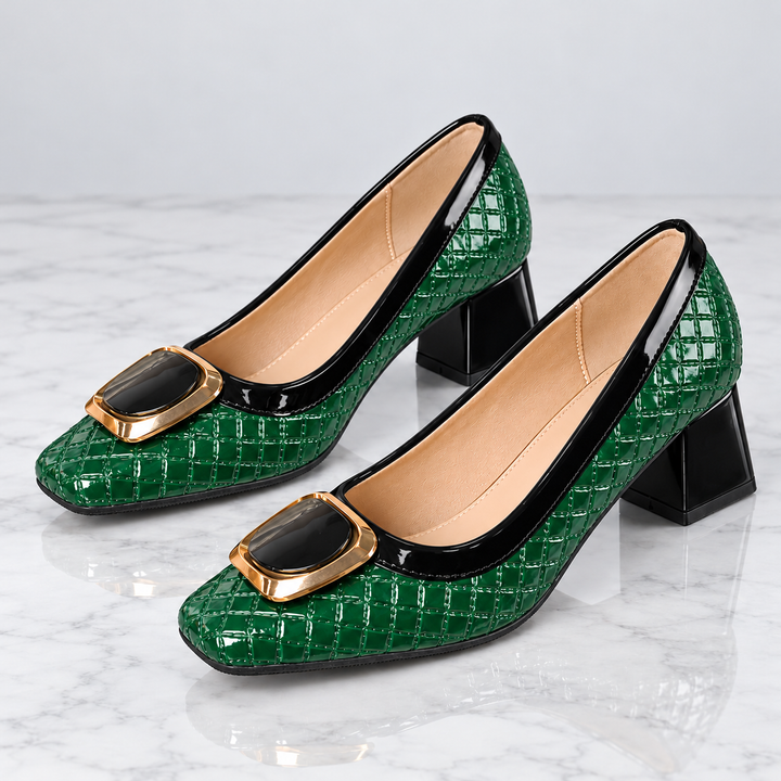 Varetta Buckle Leather Heels